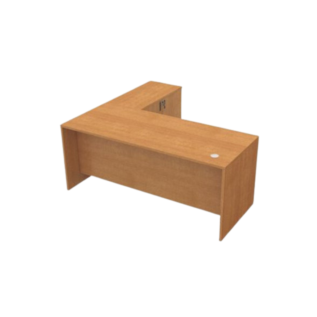 L-shaped wooden desk
