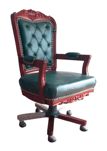 green leather executive chair with wheels