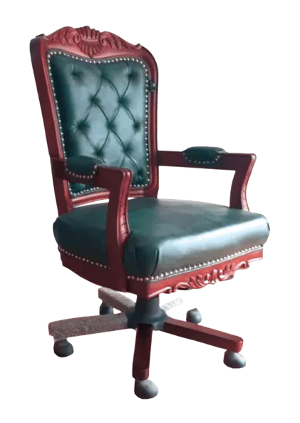 green leather executive chair with wheels