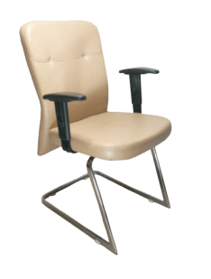 Beige chair with black armrests