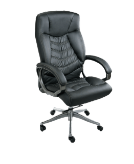 black leather executive chair with wheels