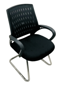 Image of a black office chair with armrests