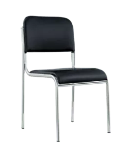 Black office chair with chrome legs and armrests