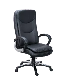 A black office chair with wheels