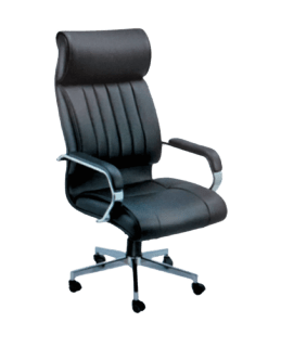 A black office chair with wheels,