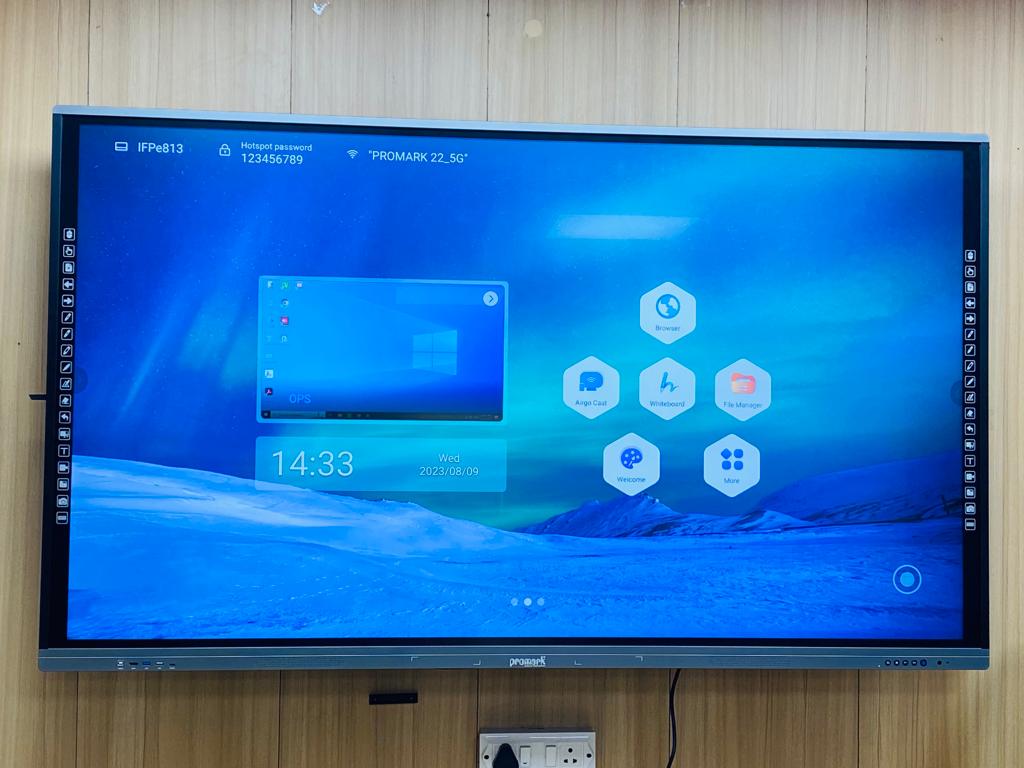 image of promark's smart board with home screen
