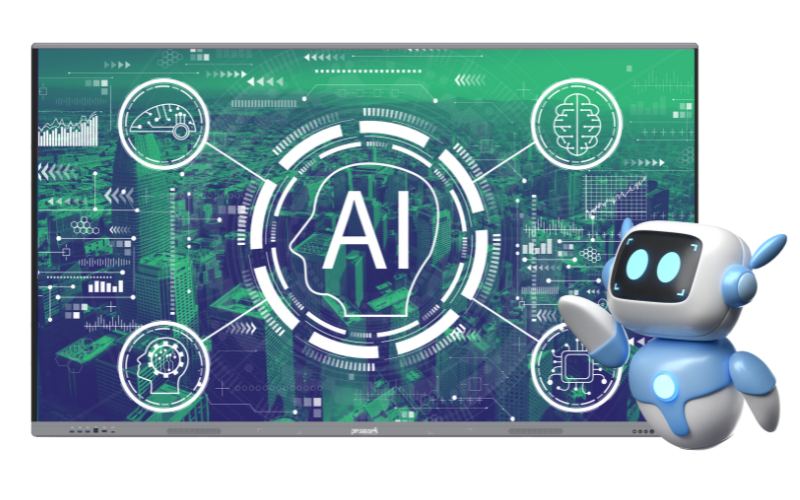 AI Robot Logo on Smart Board
