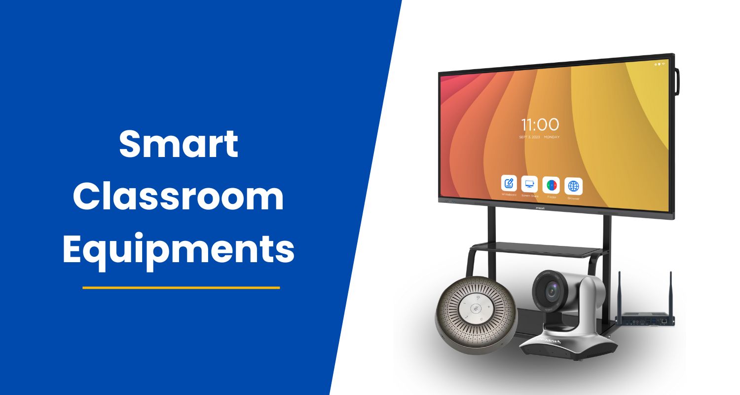 Smart classroom equipments with interactive panel, camera, ops and speakerphone
