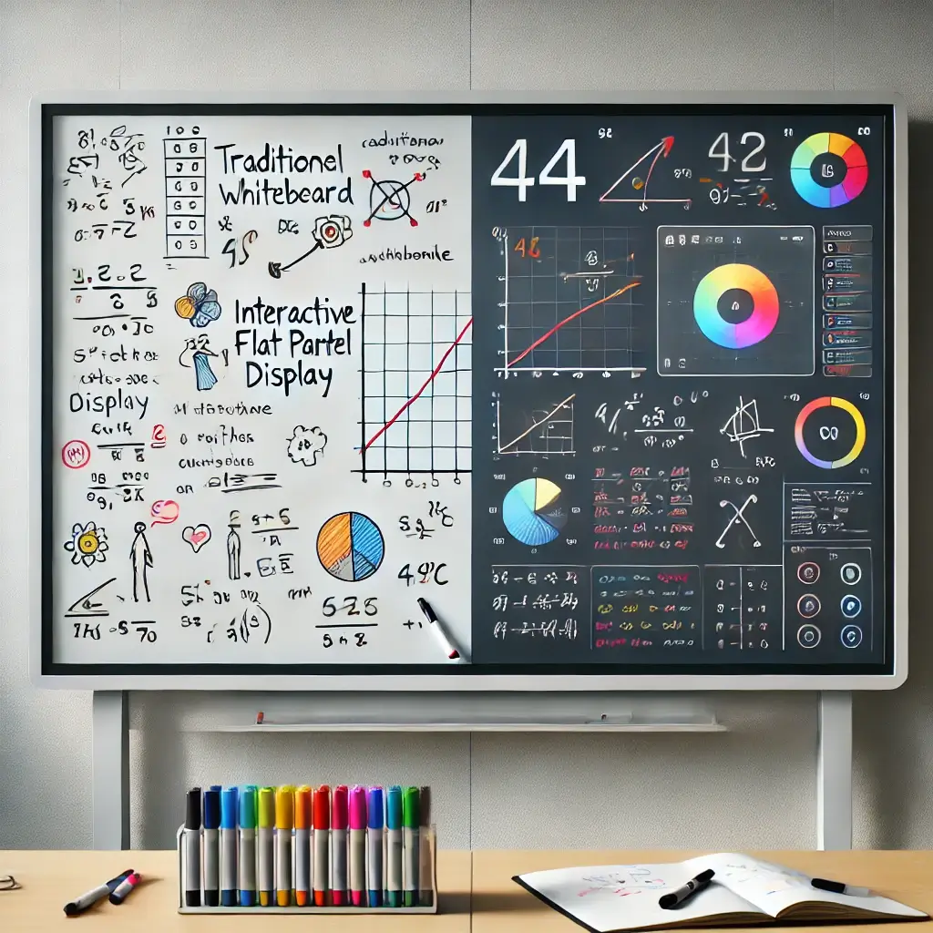 image of traditional whiteboard or Interactive flat panel display